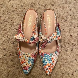 Nanette Lepore Floral Kitten Heel Mules